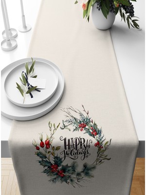 Bertille Home Yılbaşı Serisi 140X40 cm Dijital Baskılı Runner (Christmas Noel)