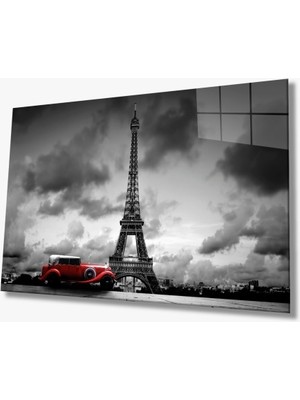 Exela Home Eyfel Kulesi Cam Tablo Hediyelik Büyük Tablo Ev Ofis Dekoru