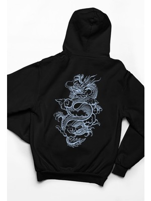 Swozz Angry Dragon Baskılı 3 Iplik Kalın Kışlık Özel Tasarım Sweatshirt Hoodie