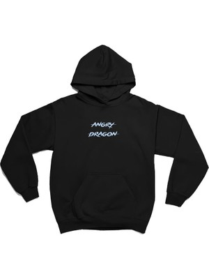 Swozz Angry Dragon Baskılı 3 Iplik Kalın Kışlık Özel Tasarım Sweatshirt Hoodie