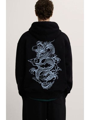 Swozz Angry Dragon Baskılı 3 Iplik Kalın Kışlık Özel Tasarım Sweatshirt Hoodie