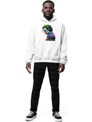 Swozz Joker Baskılı 3 Ip Kalın Kumaş Unisex Sweatshirt Hoodie