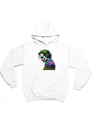 Swozz Joker Baskılı 3 Ip Kalın Kumaş Unisex Sweatshirt Hoodie