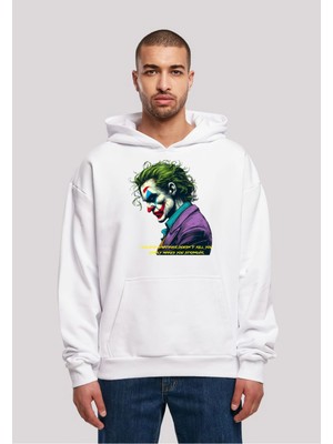 Swozz Joker Baskılı 3 Ip Kalın Kumaş Unisex Sweatshirt Hoodie