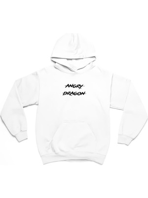 Swozz Angry Dragon Baskılı 3 Iplik Kalın Kışlık Özel Tasarım Sweatshirt Hoodie