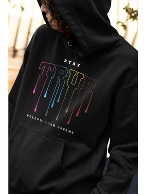 Swozz 3 Ip Kalın Kumaş Unisex Sweatshirt Hoodie Stay True