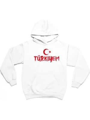 Swozz Türkiye 'm Baskılı 3 Iplik Kalın Kışlık Sweatshirt Hoodie