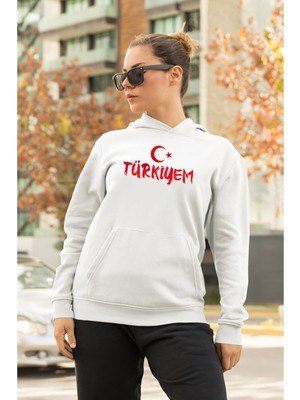 Swozz Türkiye 'm Baskılı 3 Iplik Kalın Kışlık Sweatshirt Hoodie