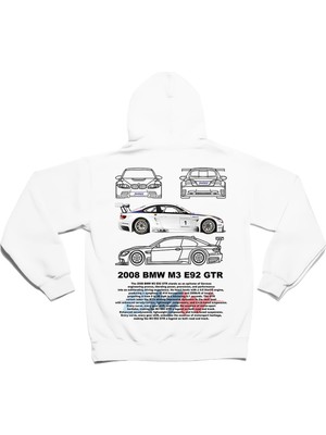 Swozz Bmw E92 M3 Baskılı Unisex Oversize Sweatshirt 3 Iplik Kalın Kışlık Özel Tasarım Hoodie