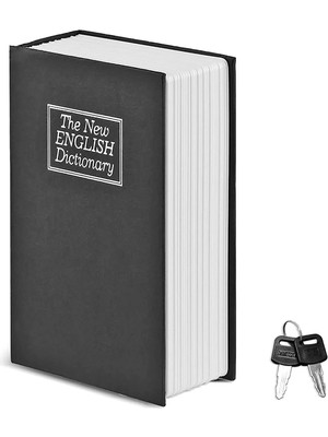 Carnivalland Sözlük Görünümlü Anahtarlı Çelik Mini Kasa Ev Için Altın Takı Kutusu Kasa Kumbara Kilitli Sandık