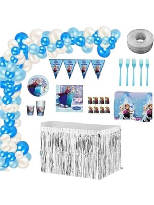 Mg Store Elsa & Frozen 16 Kişilik Lüks Hazır Doğum Günü Parti Seti