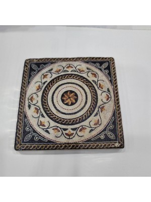 Mediterian Doğal taş dekoratif banyo gider kapağı, 10x10 cm, çeşitli tasarımlar, şık ve fonksiyonel