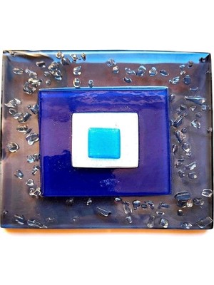 Mediterian Dekoratif Cam Gider Kapağı, Banyo ve Tuvalet İçin 10x10 cm, Set