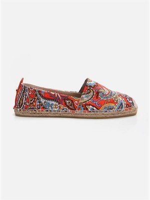 Su Espadril Tenny Kırmızı Şal Kadın Düz Espadril