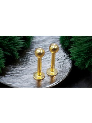 Dae 2'li Gold Renk 1,2 cm Top Başlı Piercing