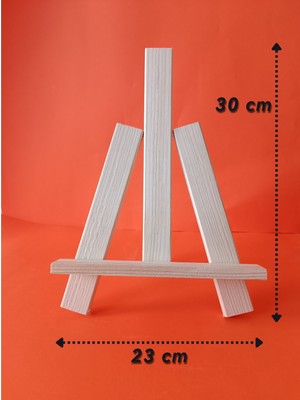 İnci Tuval Küçük Boy Ahşap Şövale Stand Sergi Dekor Masaüstü Fotoğraf Tutucu Çerçeve Vitrin 3 Ayaklı Verniksiz