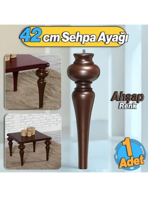 Badem10 Damla Plastik Sehpa Ayağı 42 cm Ahşap Desenli Orta Sehpası Ayak Zigon Sehpa Mobilya Ayakları 1 Adet