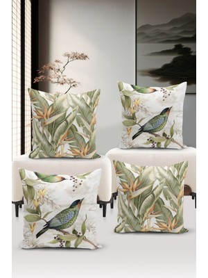 Bertille Home Klasik Serisi Çift Tarafı Dijital Baskılı  4'lü Kırlent Kılıfı Seti  (Classic Cover Set)