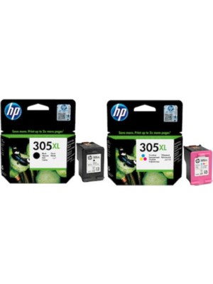 HP 305XL Orijinal Siyah ve Renkli Kartuş Seti 240 Sayfa Siyah 200 Sayfa Renkli