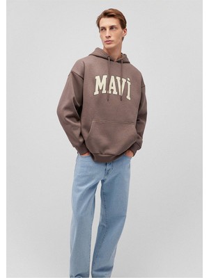 Mavi M067149-87875 Erkek Mavi Baskılı Sweatshirt