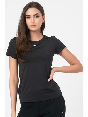 Nike Dri Fit Training One Slim Tshirt Black Kadın Antreman Tişörtü Siyah