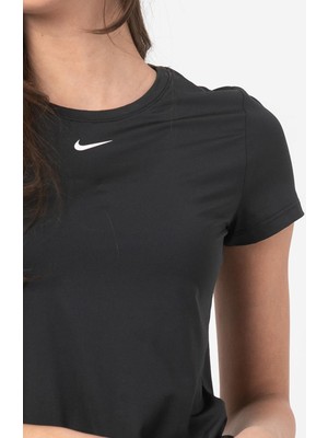 Nike Dri Fit Training One Slim Tshirt Black Kadın Antreman Tişörtü Siyah