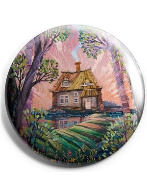 Major Selection Sanatsal Renkli Ev Iğneli Çanta Rozeti