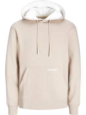 Jack & Jones Erkek Sweatshirt Bej 12256534 Jjelegacy Sweat Hood Noos