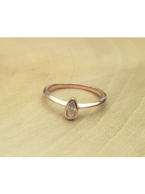 Canka Su Damlası Tektaş Çıtır Gümüş Yüzük