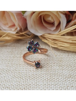 Canka Mistik Topaz Taşlı Gümüş Yüzük