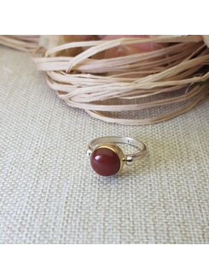 Canka Akik Taşlı El İşi Gümüş Yüzük