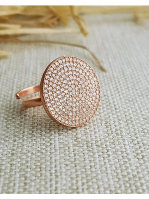 Canka Zirkon Taşlı Yuvarlak Gümüş Yüzük