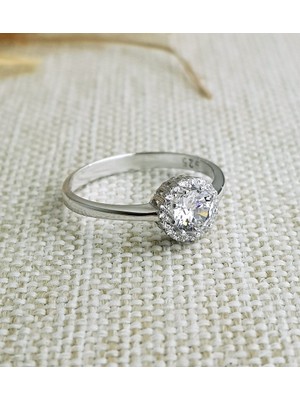 Canka Papatya Tektaş Gümüş Yüzük