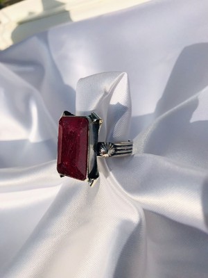 Canka Yakut TaşTasarım Gümüş Yüzük