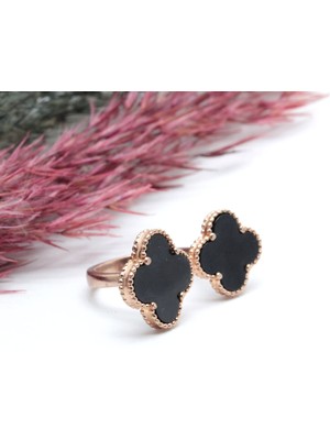 Canka Çift Yonca Gümüş Yüzük