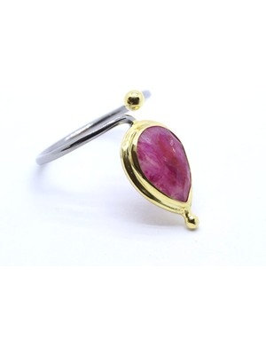 Canka Has Taş Yakut Otantik El Yapımı Kadın Gümüş Yüzük