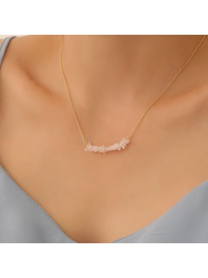 Nox Jewelry 925 Ayar Gümüş Değerli ve Doğal Herkimer Kuvars Taşlı Kolye-- CNS00562