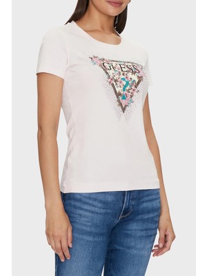 Guess Ss Cn Cherry Desenli Streç Pamuklu Slim Fit T Shirt W4YI26J1314 Bayan T Shirt W4YI26 J1314 A60W