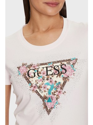 Guess Ss Cn Cherry Desenli Streç Pamuklu Slim Fit T Shirt W4YI26J1314 Bayan T Shirt W4YI26 J1314 A60W