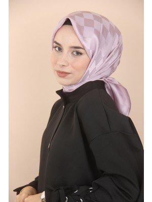 Siyane Lila Scarf Jakar Dama Desen Eşarp