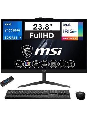 Msı Modern AM242 Intel Core I7-1255U 16GB Ram 4tb SSD 23.8 Fhd IPS WİNDOWS11PRO Allınone Bilgisayar W12M-837XTR35+ZETTAUSBBELLEK