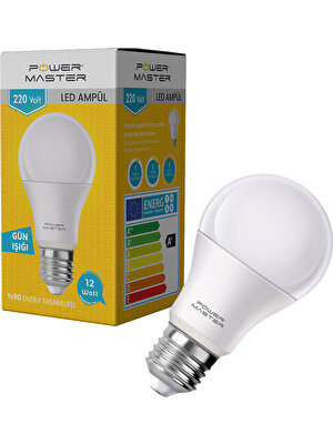 Power Master PMLED-12G E27 850LMN 12 Watt 220 Volt 3200K Gün Işığı LED Ampul (4607)