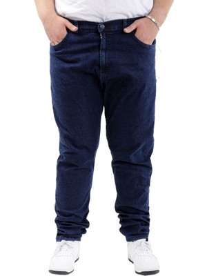 ModeXL Büyük Beden Erkek Pantolon Kot %97 Cotton %3 Likra Lacivert 21920 Model