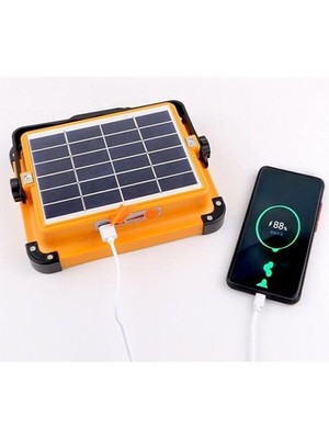 Hubstein Güneş Enerjili Solar Şarj Edilebilir Taşınabilir USB Li Beyaz Renk Projektör