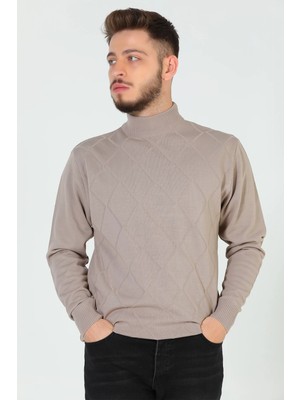 Taş Erkek Desenli Triko Kazak P-00005369