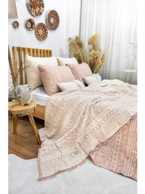 Aztek Desen 4 Katlı Multi Müslin Naturel %100 Pamuklu 2 Adet Yastık Kılıfı 50X70CM