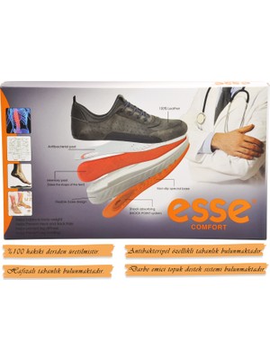 Ayakmod Esse 28840 Siyah Hakiki Deri Ortopedik Erkek Casual Ayakkabı