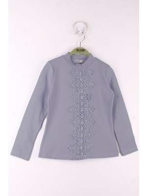 Toontoy Kız Çocuk Önü Dantelli Incili Okul Tişört
