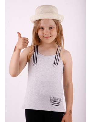 Toontoy Kız Çocuk Omuz Şerit Aksesuarlı Atlet