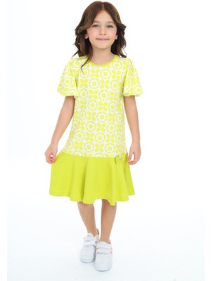 Toontoy Kız Çocuk Baskılı Elbise
